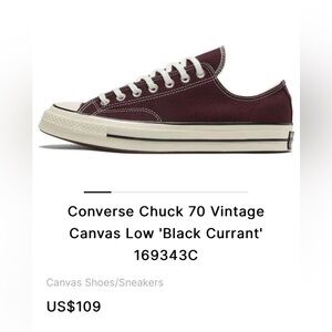 Converse Chuck 70 Vintage Canvas Low 'Black Currant'